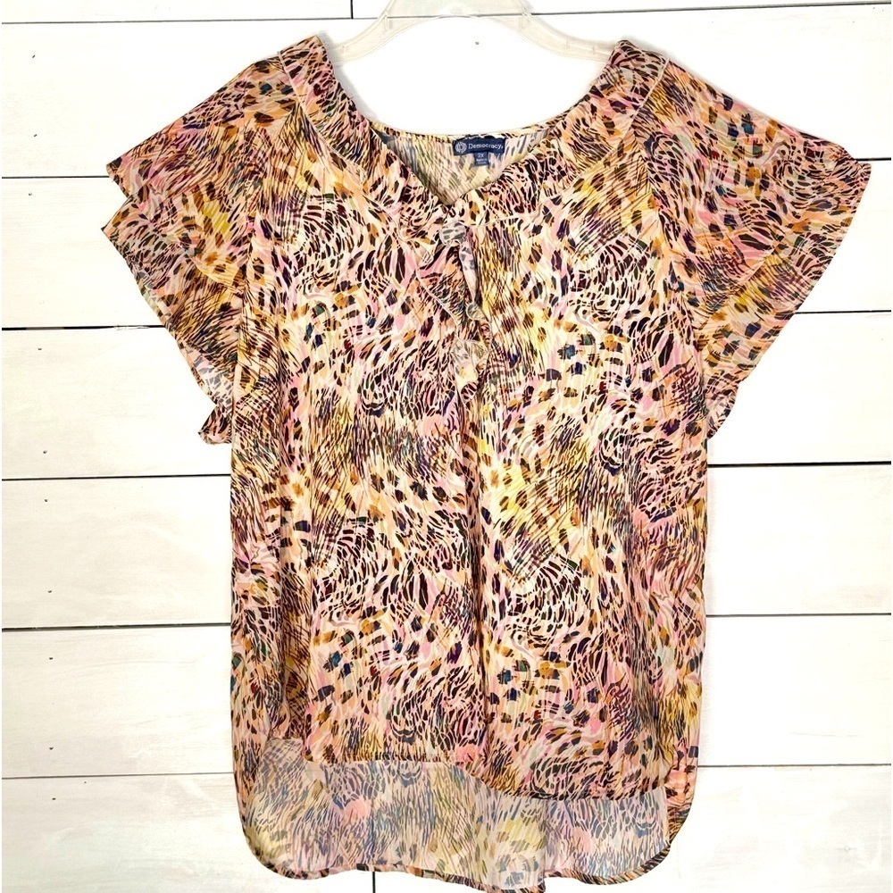 Democracy 2xl short sleeve blouse